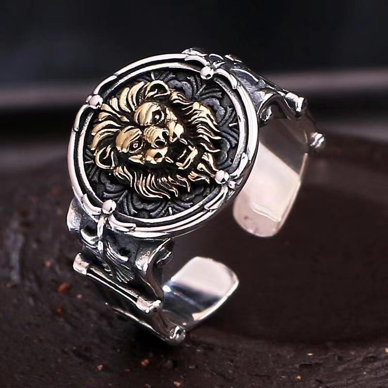 Men's Domineering Ring Ring Lion King Index Finger Ring Retro Trendy Boy Gift