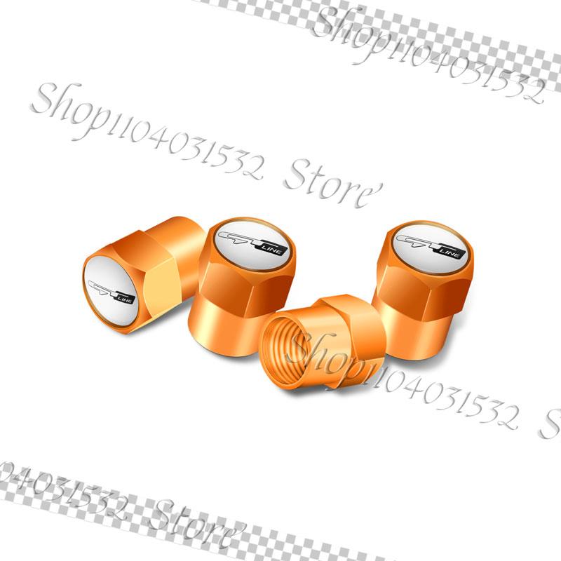 AADU1 4Pcs GT Line Logo Metal Alloy Car Valve Caps Wheel Tires Air Tyre Stem Protective Cover For Kia GT Ceed Rio K3 K5 Sportage
