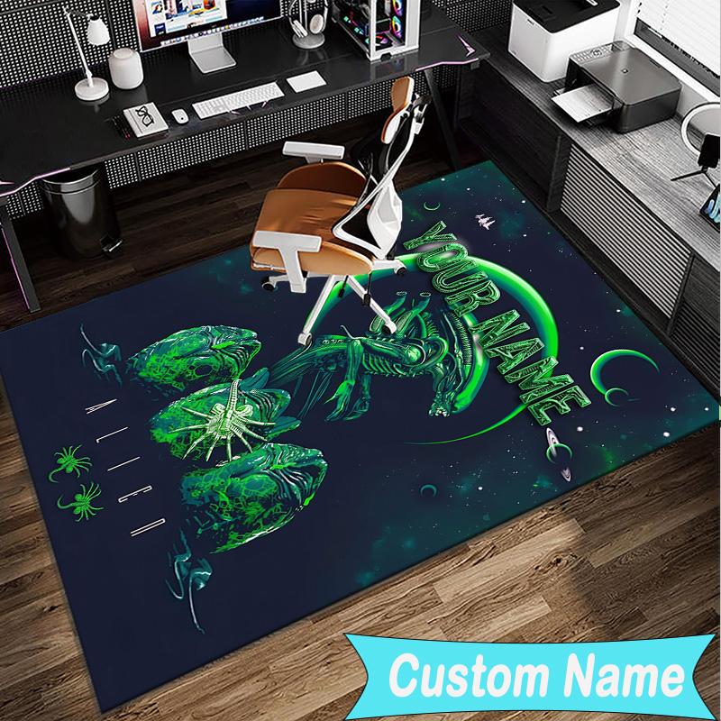 Custom Name Rug Alien Ornate Frame Area Rug Suitable for Indoor And Outdoor,Carpets for Homes, Offices,Living Rooms,Home Decor,Christmas Gift