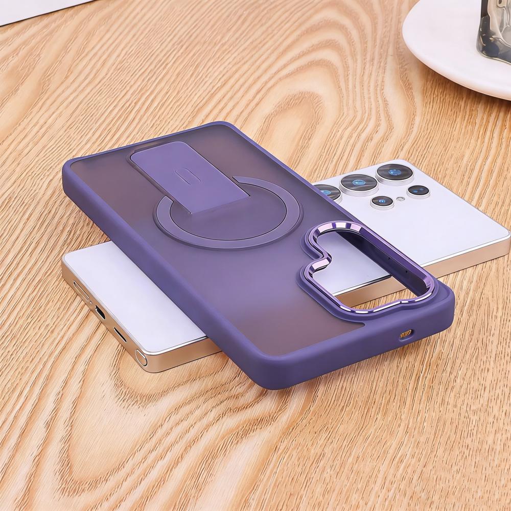 Для Magsafe Складная подставка Держатель Матовый чехол Для Samsung S26 S25 S23 S24 Ultra Plus FE A57 A37 A17 A56 A55 A36 A26 A16 Чехол