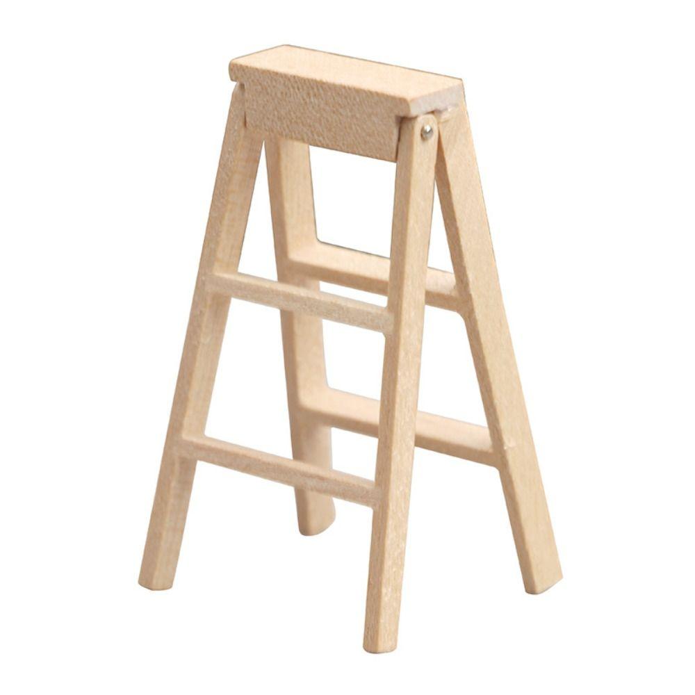 Wooden Wooden Ladder Dollhouse Miniature Model Creative Figurine Stairs Toys  Pretend Play Toys