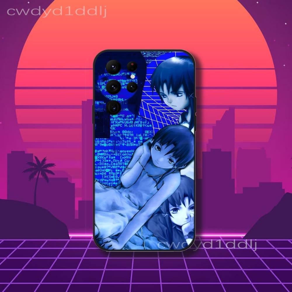 Серийный E-Experiments Lain Чехол для телефона для Samsung S10, S21, FE, S21, S26, S25, S24, S23, Ultra, S9, S22, Plus Черный Ударопрочный Силиконовый Мягкий