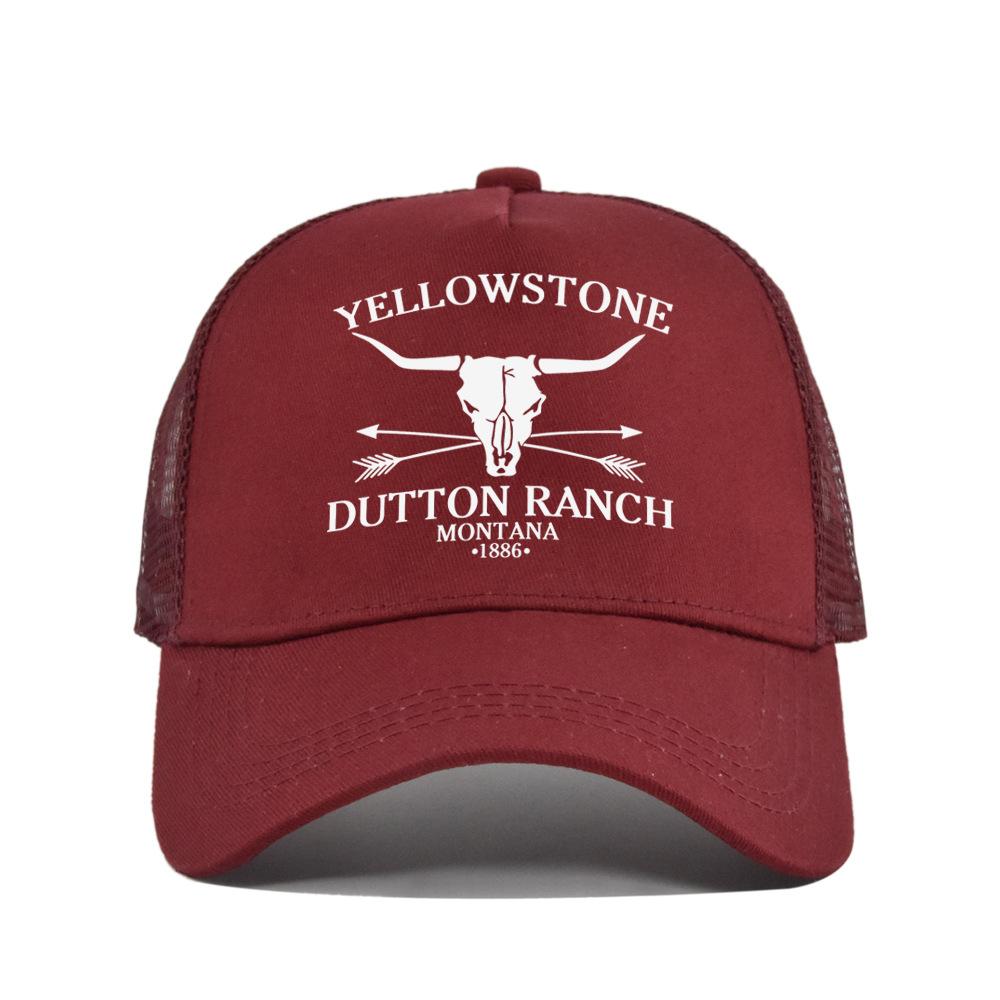 Cotton Front Mesh Back Trucker Cap, Bull Skull Print Adjustable Snapback Baseball Hat Unisex Western Style Outdoor Sports Sun Hat