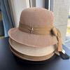 Fisherman's Hat Women's Bow Curled Sun Hat Travel Breathable Women's Versatile Basin Hat