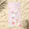 Cute Cartoon Kitten Printed Microfiber Beach Towel Quick Dry Soft Bath Towel For Kids Seaside Swimming