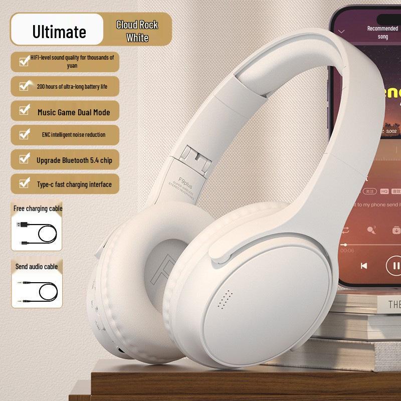 Беспроводные накладные Bluetooth-наушники с аккумулятором на 200 часов, шумоподавлением и функциями для игр, для использования со спортивными устройствами, мобильным телефоном и компьютером