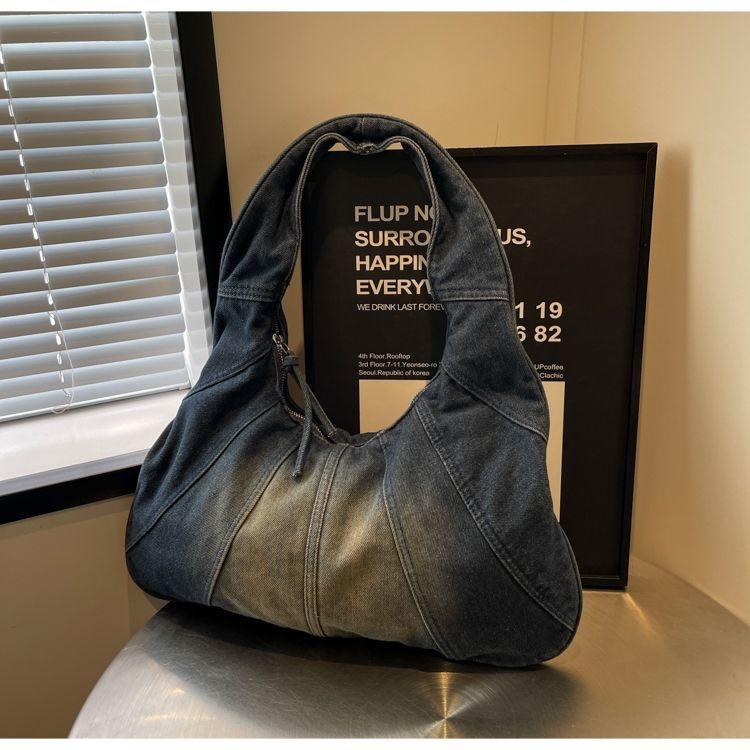 Винтажная джинсовая сумка женская на молнии шикарная повседневная сумка на плечо женская ретро-сумка в стиле Харадзюку