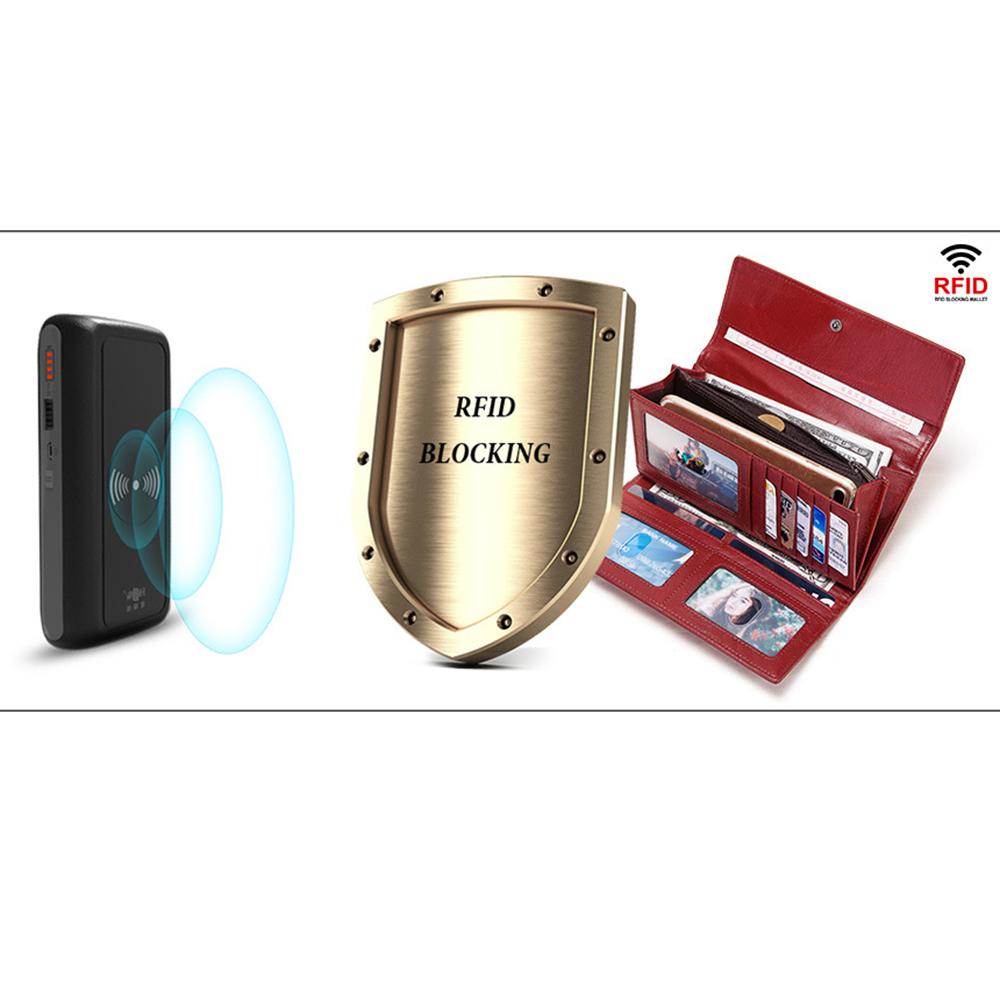 Женский кошелек из натуральной кожи, длинный, с несколькими картами, RFID, антимагнитный