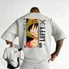 Plus Size One Piece Anime Printed Men and Women Tshirt Casual Parent Child Top Fashion Y2K Harajuku Style Summer Street Wear