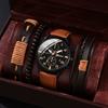 4pcs Men Watches Bracelet Set Luxury Fashion Design Man's Quartz Wristwatch Best Male Gift Clock
