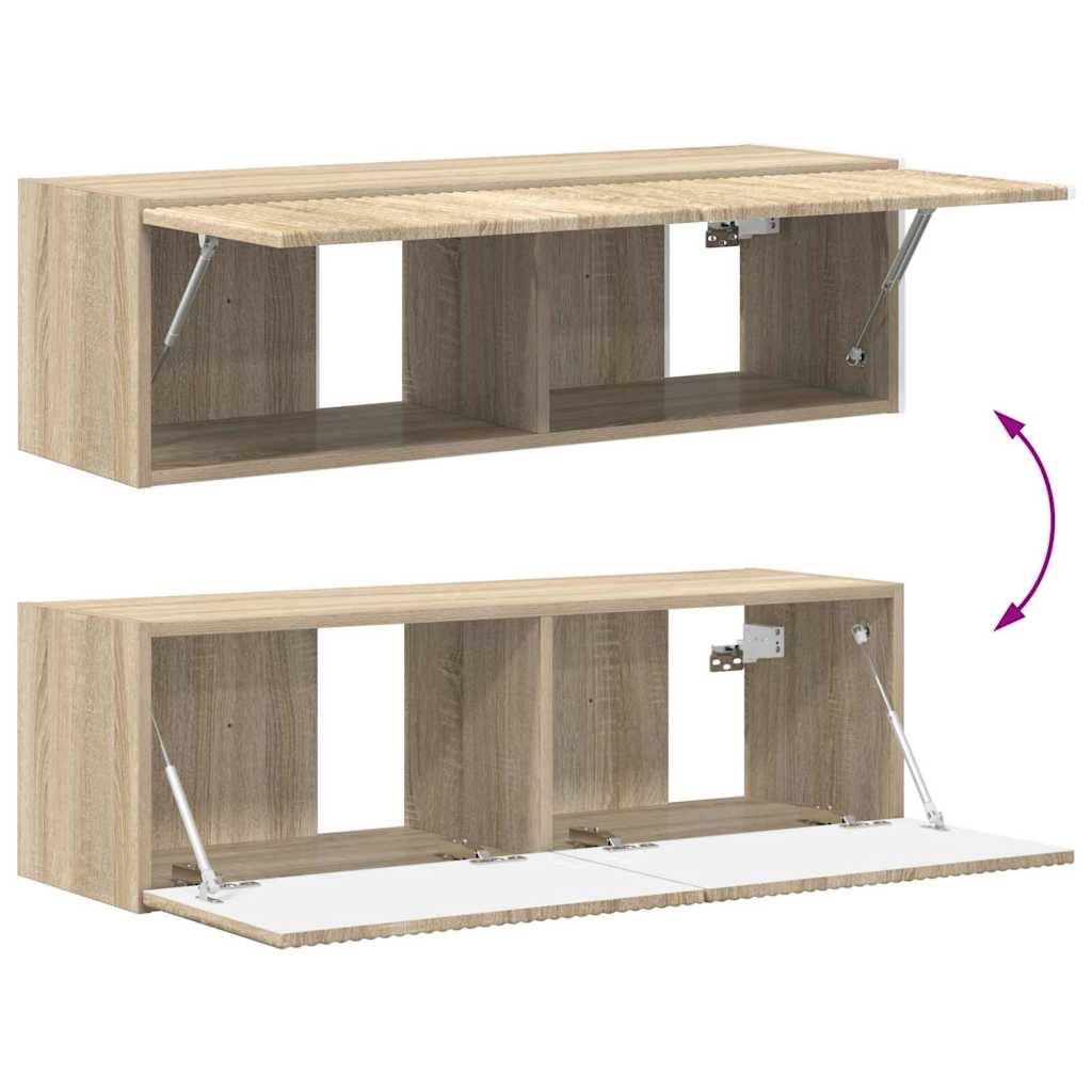 TV Wall Cabinet 2 pcs Sonoma 98 x 31 x 29.5 cm Particleboard
