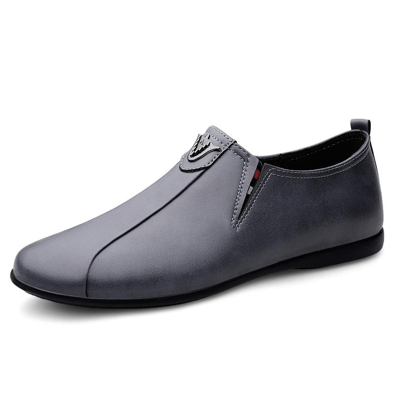 Мужская повседневная обувь из натуральной кожи, мягкие мужские мокасины ручной работы, простые мокасины, дышащие, черные туфли для вождения, туфли-лодочки