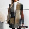 IHUASU Women's Vintage Casual Autumn Winter Long Sleeve Jackets & Coats Elegant