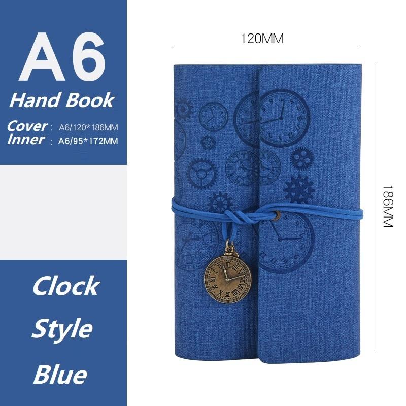 Retro Style Creative Hand Book A6 Spiral Ring Binder Leather Notepad Small Notebook