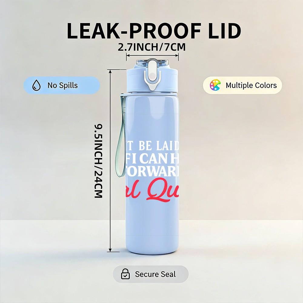 1PC Real Quick Red Letter Art 750ml Color Plastic Sports Water Bottle Leakproof Flip Straw Lid Suitable for Sports Office Home Use