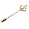 [P7623] - Golden White 'Marine Anchor' Designer Brooch - 60 Mm - 18x18 Mm