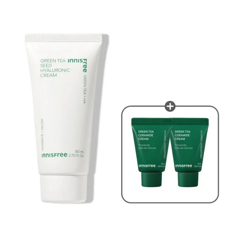 Innisfree Green Tea Hyaluronic Acid Hydrating Cream Deep Moisture & Skin Barrier Care 80ml