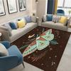 Mystic Green Luna Moth Rug Celestial Moon Star Botanical Floral Print Non-Slip Floor Carpet Boho Gothic Nature Home Decor Rug