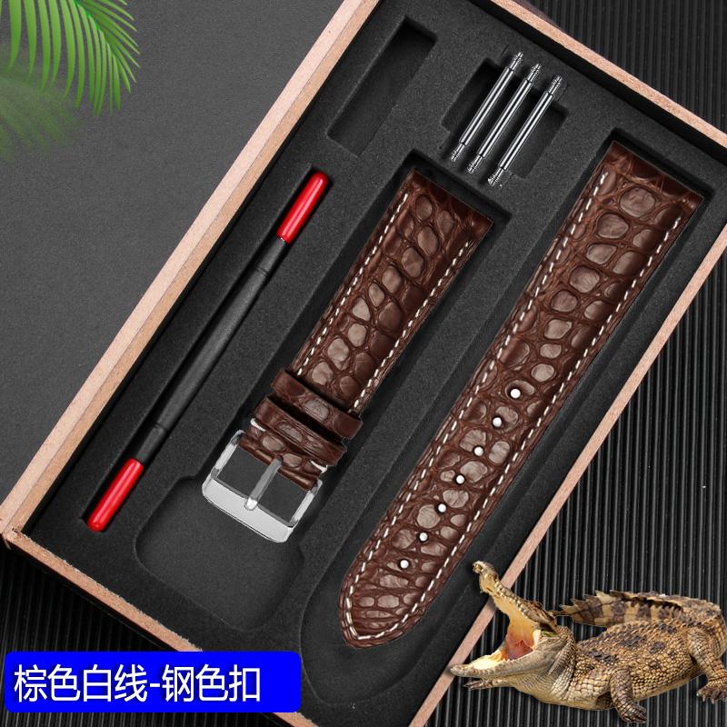 New Crocodile Leather Strap Genuine Alligator Watchband for Omega Longines IWC 20mm 22mm Butterfly Buckle Bracelet Black Brown