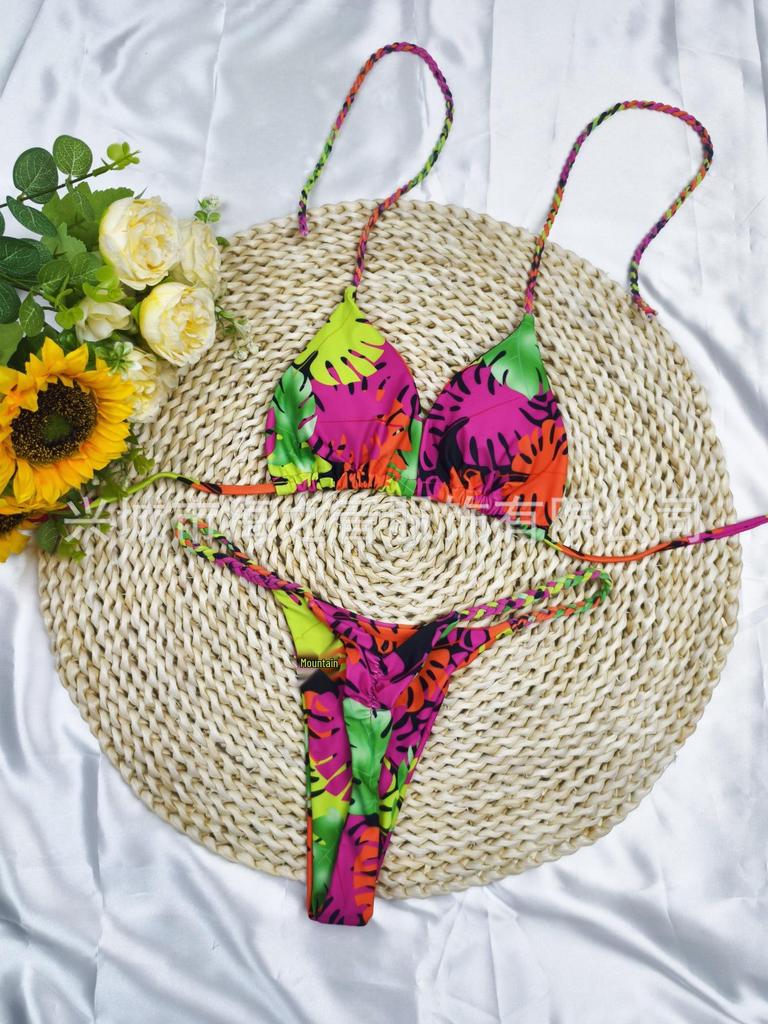 Европейский и американский новый плетеный треугольный купальник-бикини