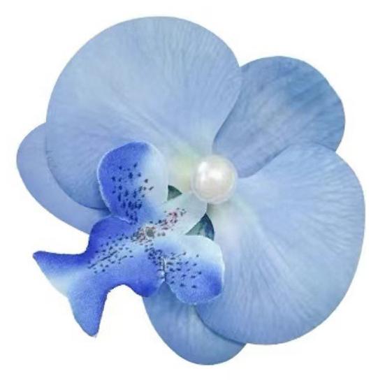 Заколка для волос с цветком фаленопсиса, заколка для волос с цветочным дизайном из искусственного шелка, заколка для волос на затылке, легкий стильный аксессуар