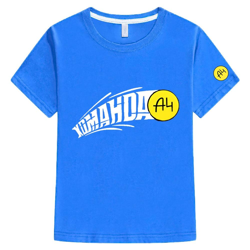 Детская футболка Merch A4 с героями мультфильмов, новая летняя футболка с короткими рукавами для мальчиков и девочек, футболка Vlad A4 с бумажным принтом, детская одежда, топы, футболки