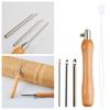 5Pcs Wooden Handle Punch Needle Set Adjustable Embroidery Needles Cross Stitch Needles Beading