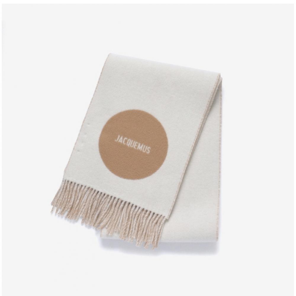 Jacquemus Lesharpe Ronde Carre Jacquard Logo Fringe Muffler Acu00579aot4044 015