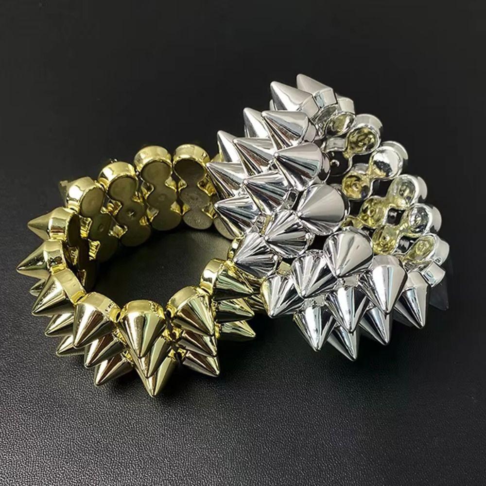 Three-row Punk Style Bracelets Y2K Jewelry Goth Rock Bangle Cool Rivet Cone Bracelets Hip-hop