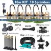 5-30m 1/4" 4/6mm Garden Misting Cooling System 360° Free-bend Misting Nozzle Adjustable Atomizer Sprayer Outdoor Watering Kits