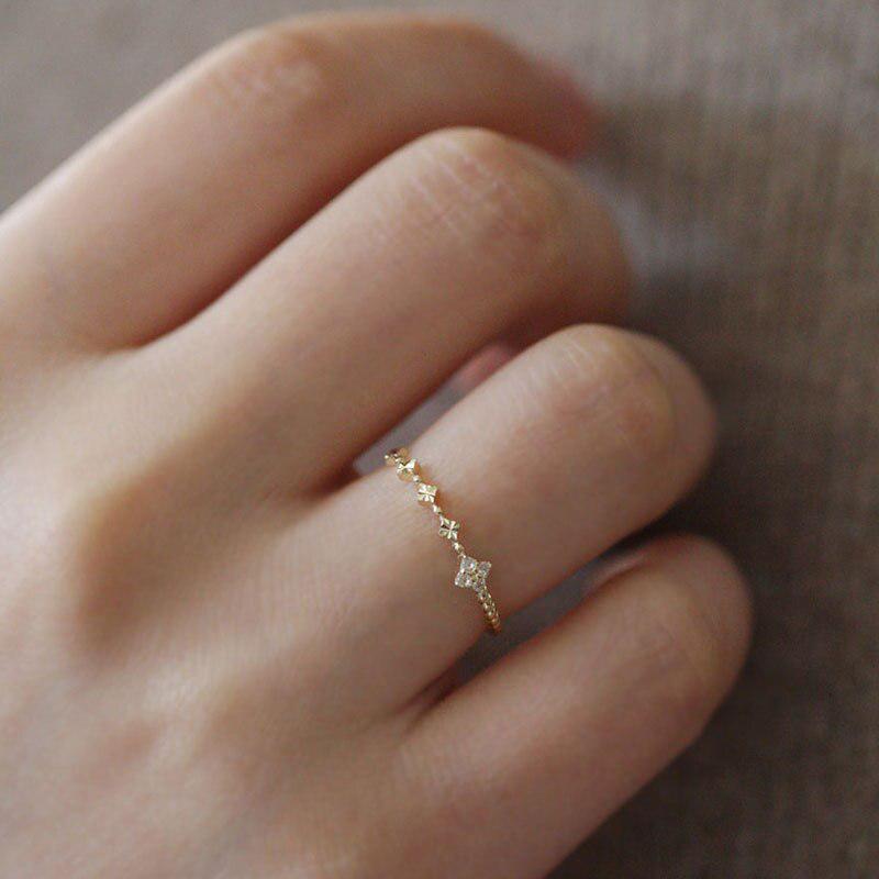 Кольцо с микро-инкрустацией из циркония в форме цветка, регулируемое, для женщин, темпераментное, для свадебного банкета