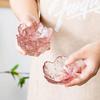 Pink Glass Bowls Set of 3/6, Small Dip Bowls Sauce Plates - Japanese Sakura Flower Cherry Blossom Shaped Bowl for Dessert