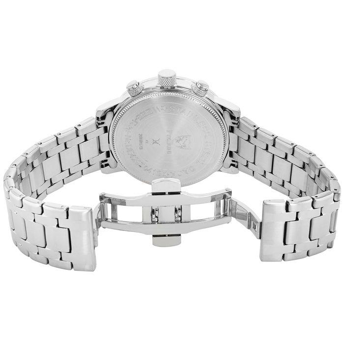 Montre - Pierrini - Chronographe - Acier inoxydable argenté - Boîtier 44 mm