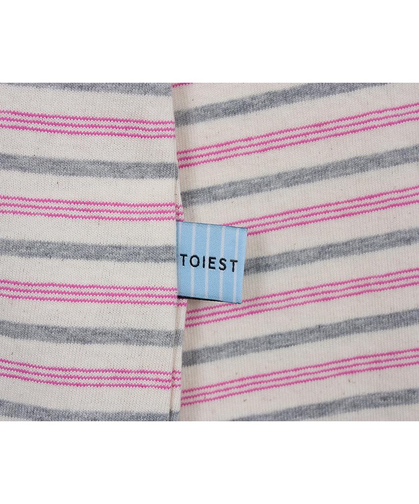 TOIEST Striped Long Sleeve T-Shirt Gray