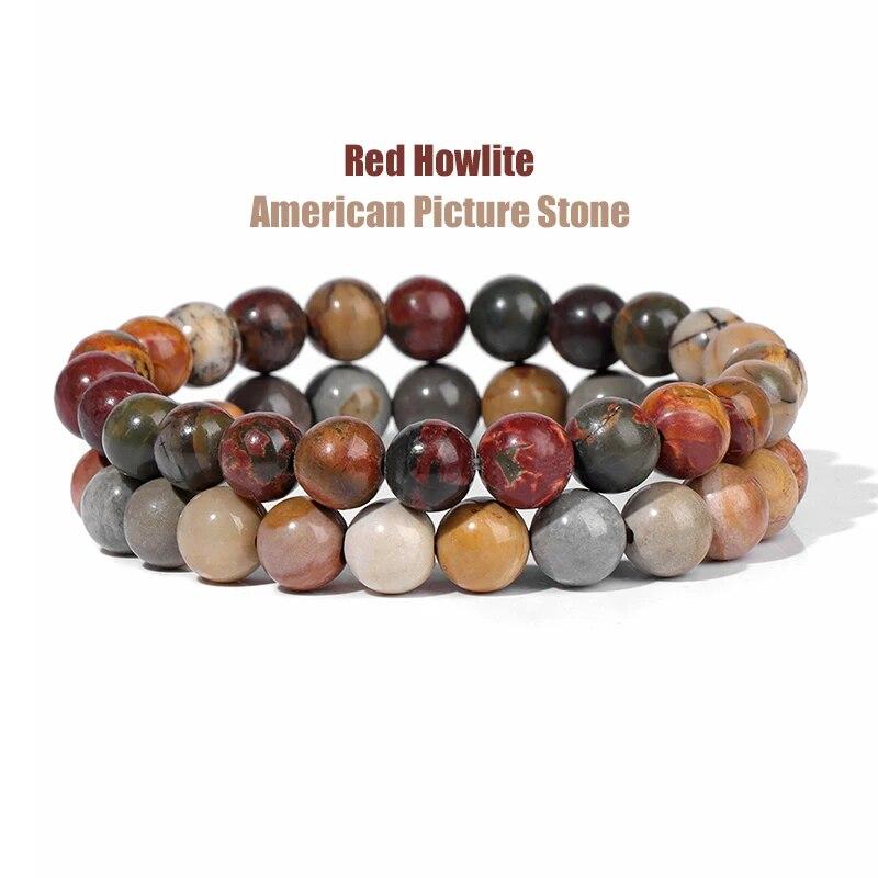 2 шт./компл. браслеты для женщин, набор браслетов из натурального камня, агаты, 8 мм, бисер, бирюзовый кристалл, браслет, мужские ювелирные изделия, исцеление