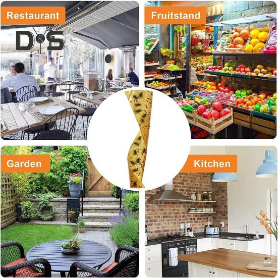 20/40 шт. липкая лента-ловушка для мух с гвоздем, двухсторонняя, с сильным клеем, для подвешивания в помещении и на улице, для ловли мелких летающих животных, мошек, плодовых мух, полоска-лента