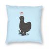 Love Black Silkie Chicken Pillowcase Polyester Linen Velvet Pattern Zip Decor Throw Pillow Case Home Cushion Cover