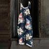 Women's Jumpsuit  Print Casual Loose Vintage Shoulder Strap Cotton Linen