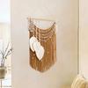 Chic Leaf Wall Hanging Tapestry with Tassels for Office And Dorm