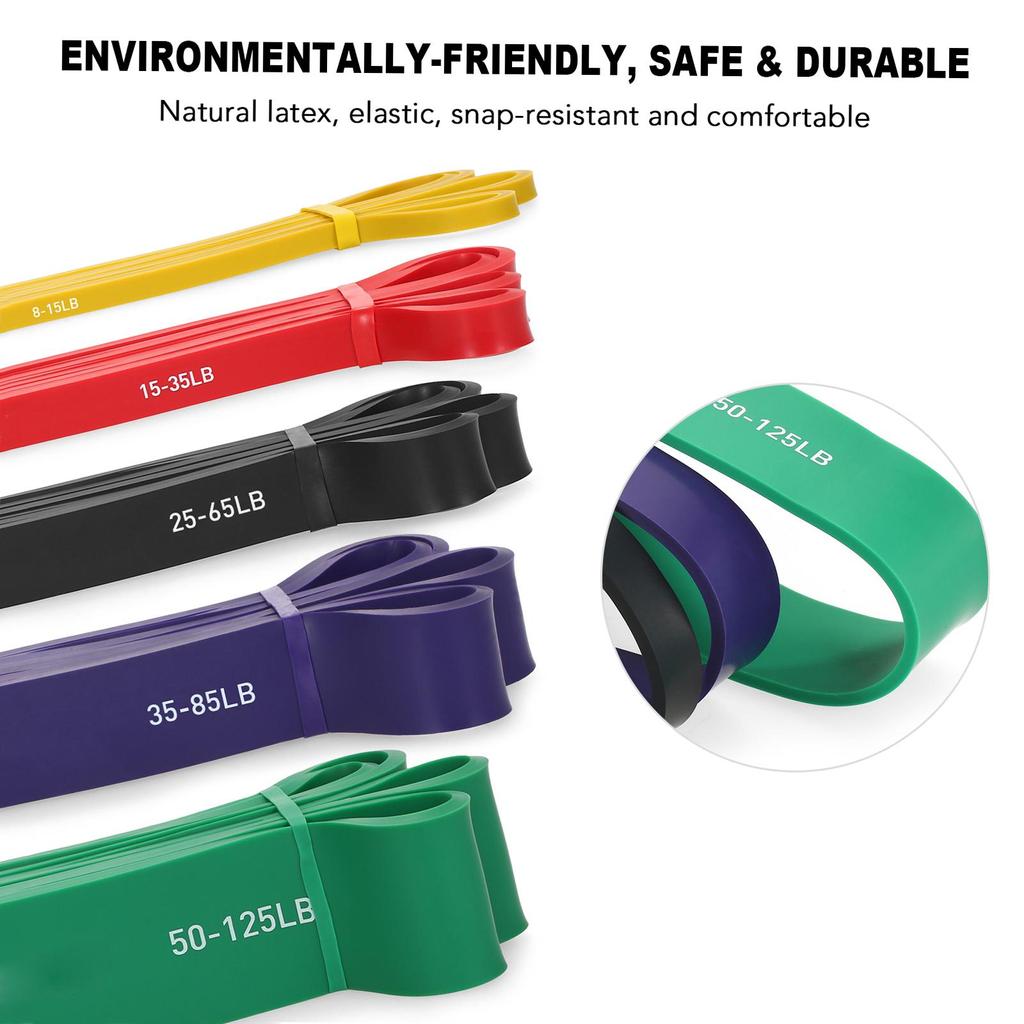 TOMSHOO Вспомогательные ленты, набор эспандеров, эластичные ленты для пауэрлифтинга с сумкой для переноски