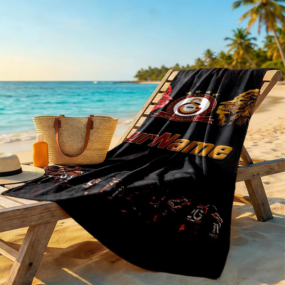 Galatasaray Customizable Name Beach Towel High Absorbency Quickdry Portable For Swimmingbeachcamping Travel Beach Accessoriesgym