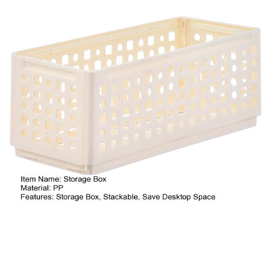 Storage Box Foldable Stackable Organizer with Ventilated Hollow Design Space Saving Storage Bin for Household Travel