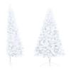 Artificial Half Christmas Tree with Lights and Baubles White 150 cm