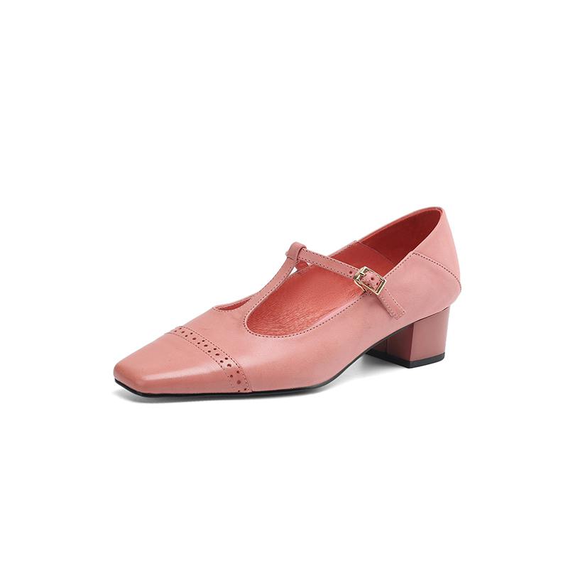 Krazing Pot Коровья кожа весна лето размер 41 средний каблук красивые женские легкие туфли квадратный носок неглубокие туфли-лодочки