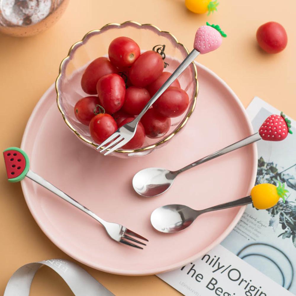 Steel Sugar Ice Cream Kitchen Tool Dinnerware Cake Coffee Spoon Fruit Fork Teaspoon Stirring Spoon