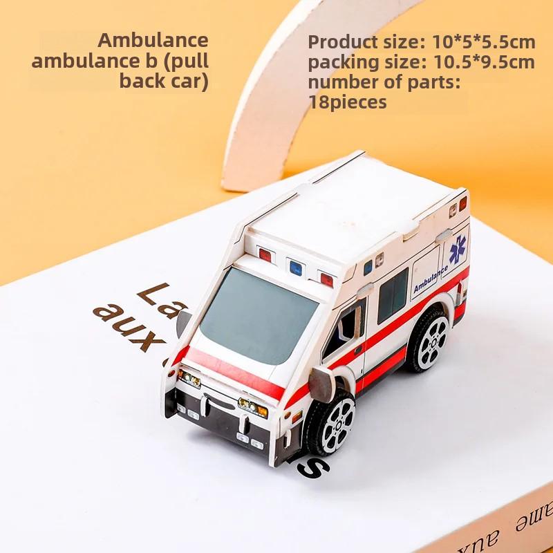 3D Cartoon Engineering Vehicle Cardboard Jigsaw Puzzle Suvs Athletic Cars Paper Model for Kids Handmade DIY Toy Boys Gift P79
