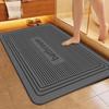 Dark Grey and Grey Soft Absorbent Bath Rug 3d Printing Anti-slip Absorbent Bathroom Rug Geometry Bath Rug Mat