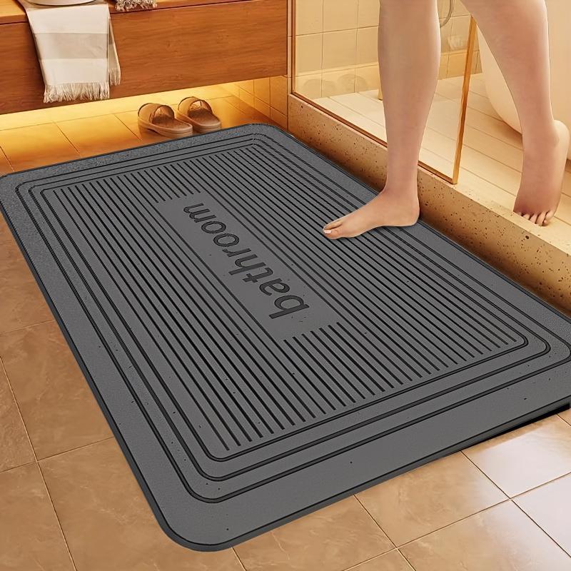 Dark Grey and Grey Soft Absorbent Bath Rug 3d Printing Anti-slip Absorbent Bathroom Rug Geometry Bath Rug Mat