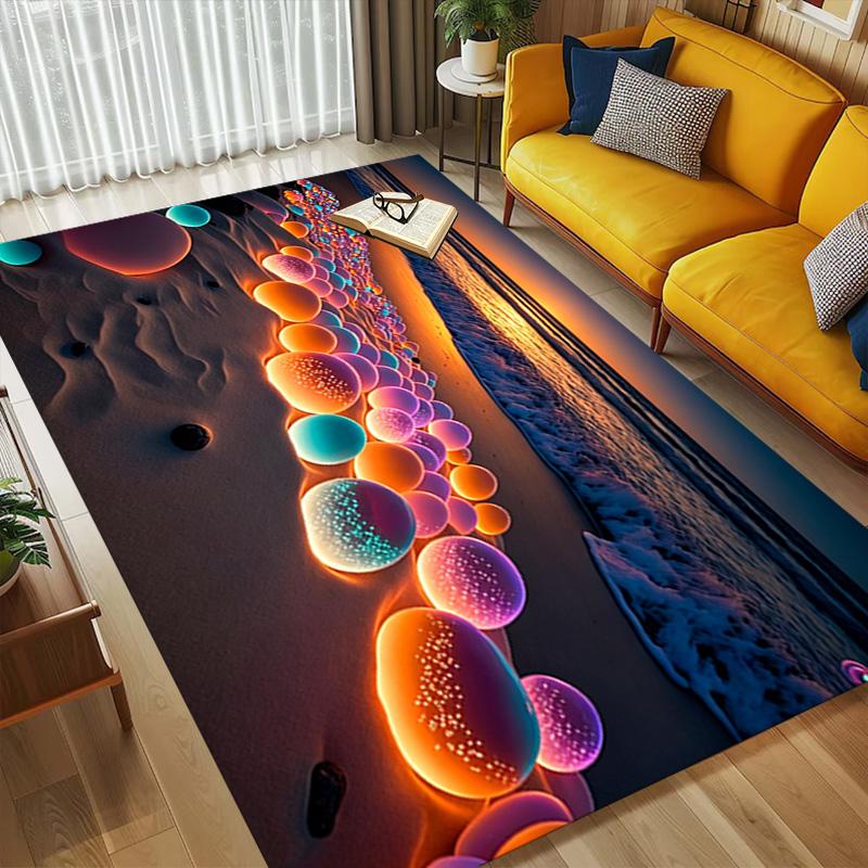 Beach Glow Living Room Nonslip Area Rug Soft Carpet For Bedroom Game Playroom Sofa Office Home Decor Doormat Christmas Gift C92661