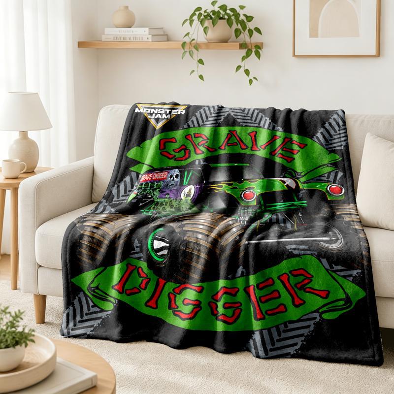 Фланелевое одеяло Monster Jam Truck – Плед для декора спальни и вечеринки